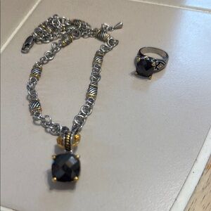 Silver and Gold Necklace with Intricate Design